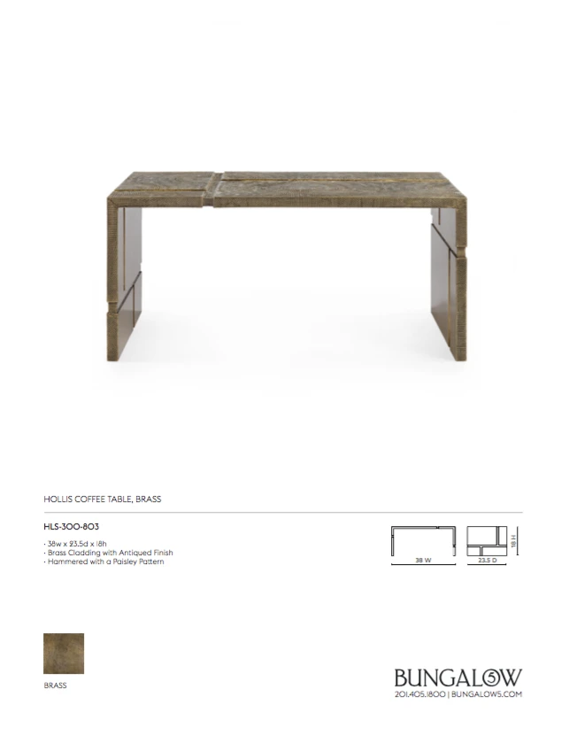 Bungalow 5 New Arrivals Hollis Coffee Table Brass 8 Bungalow 5 New Arrivals Hollis Coffee Table Brass