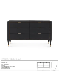 Bungalow 5 Hunter Extra Large 6 Drawer Chest Black New Arrivals 15 Bungalow 5 Hunter Extra Large 6 Drawer Chest Black New Arrivals