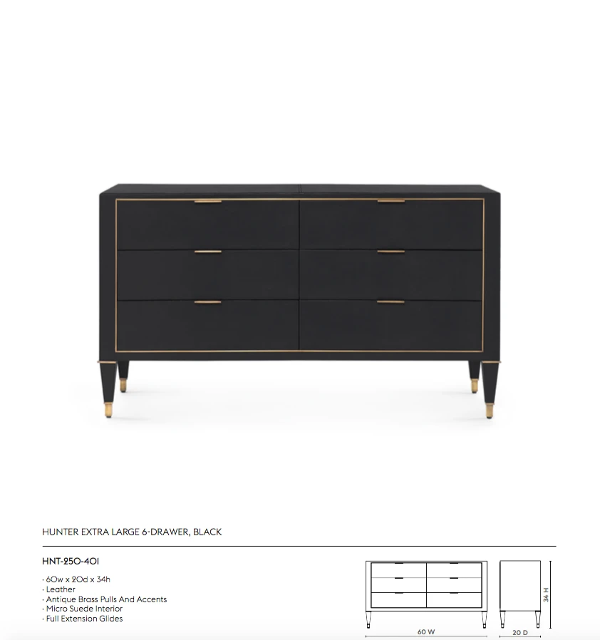 Bungalow 5 Hunter Extra Large 6 Drawer Chest Black New Arrivals 8 Bungalow 5 Hunter Extra Large 6 Drawer Chest Black New Arrivals