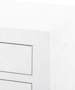 Bungalow 5 Jacqui 3 Drawer Side Table White Grasscloth