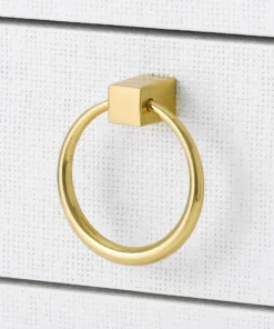 Bungalow 5 Jacqui 3 Drawer Side Table White Grasscloth