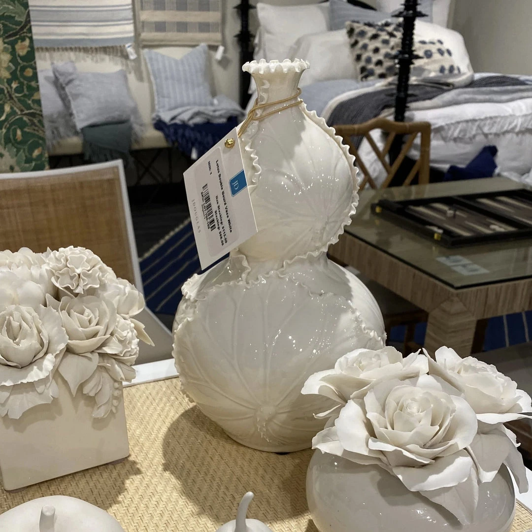 Bungalow 5 New Arrivals Lotus Double Gourd Vase White 2 Bungalow 5 New Arrivals Lotus Double Gourd Vase White