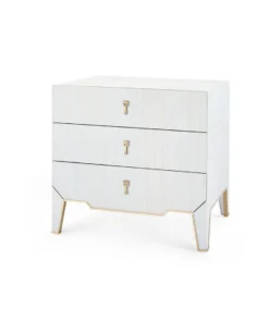 Bungalow 5 Madeline 3 Drawer Side Table Platinum