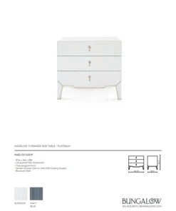 Bungalow 5 Madeline 3 Drawer Side Table Platinum 11 Bungalow 5 Madeline 3 Drawer Side Table Platinum