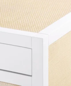 Bungalow 5 New Arrivals Mallet 8 Drawer Dresser Grasscloth And White Lacquer