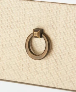 Bungalow 5 New Arrivals Mallet 8 Drawer Dresser Grasscloth And White Lacquer