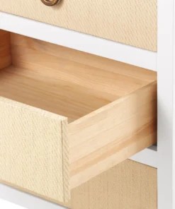 Bungalow 5 New Arrivals Mallet 8 Drawer Dresser Grasscloth And White Lacquer