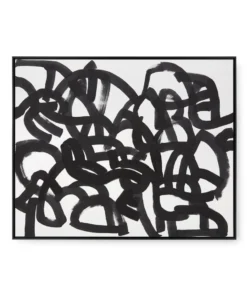 Bungalow 5 Maze Framed Silk Panel Black