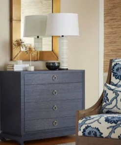 Bungalow 5 Ming Large 4 Drawer Chest Navy Blue