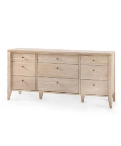 Bungalow 5 Paola Extra Large 9 Drawer Dresser Bleached Cerused Oak New Arrivals