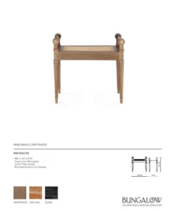 Bungalow 5 Paris Bench Driftwood New Arrivals