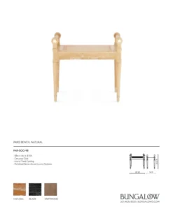 Bungalow 5 Paris Bench Natural 15 Bungalow 5 Paris Bench Natural