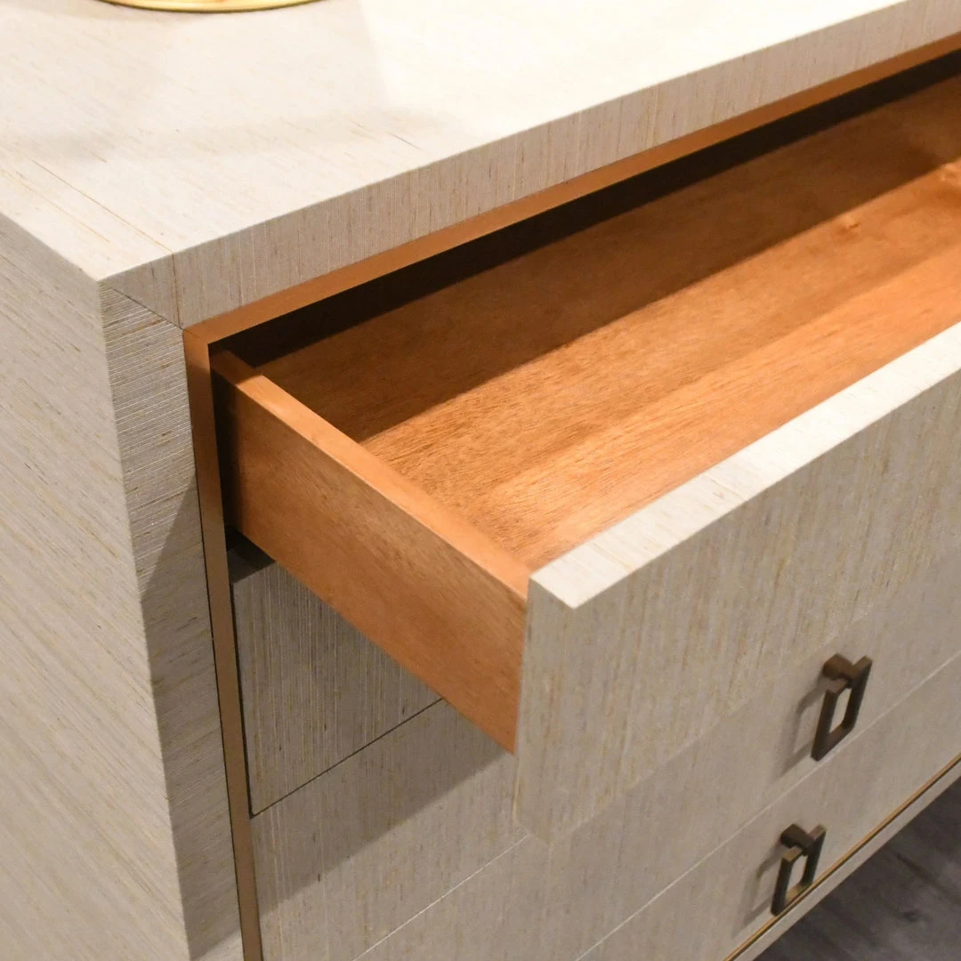 Bungalow 5 New Arrivals Parker Large 5 Drawer Chest Silver Lacquered Grasscloth 3 Bungalow 5 New Arrivals Parker Large 5 Drawer Chest Silver Lacquered Grasscloth