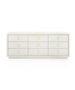 Bungalow 5 Parker Extra Large 9 Drawer Chest Silver Lacquered Grasscloth 10 Bungalow 5 Parker Extra Large 9 Drawer Chest Silver Lacquered Grasscloth
