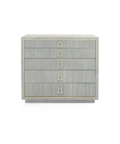 Bungalow 5 Parker Large 5 Drawer Chest Slate Blue Lacquered Grasscloth 12 Bungalow 5 Parker Large 5 Drawer Chest Slate Blue Lacquered Grasscloth