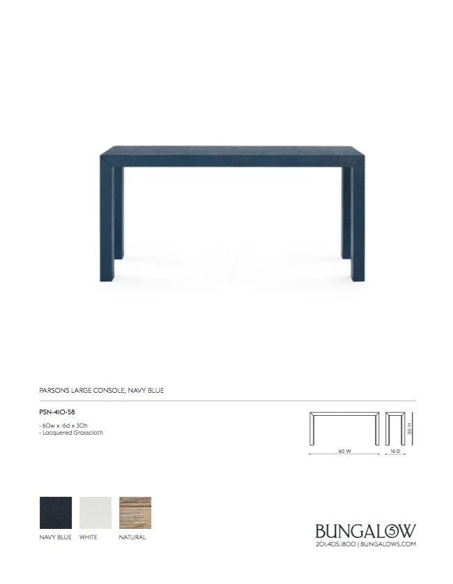 Bungalow 5 New Arrivals Parsons Large Console Navy Blue 5 Bungalow 5 New Arrivals Parsons Large Console Navy Blue