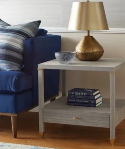 Bungalow 5 New Arrivals Pascal 1 Drawer Side Table Slate Blue