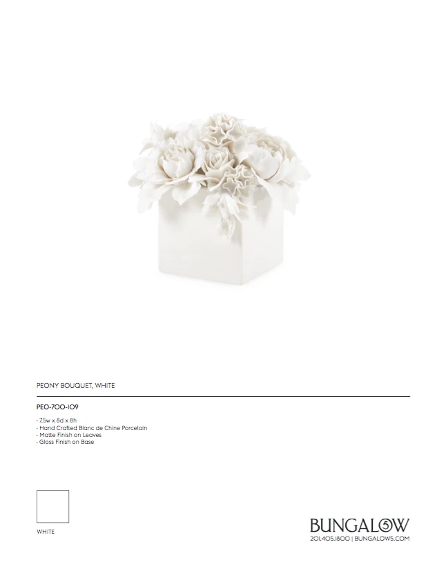 Bungalow 5 New Arrivals Peony Bouquet White 7 Bungalow 5 New Arrivals Peony Bouquet White
