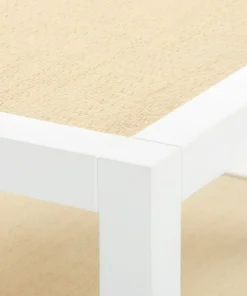 Bungalow 5 Polo 1 Drawer Side Table Grasscloth And White Lacquer New Arrivals