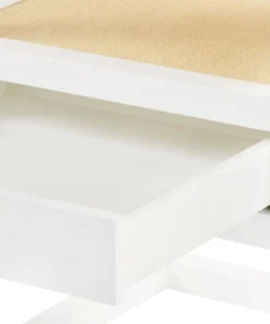 Bungalow 5 Polo 1 Drawer Side Table Grasscloth And White Lacquer New Arrivals