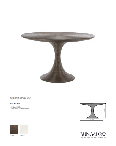 Bungalow 5 Rope Dining Table Gray 6 Bungalow 5 Rope Dining Table Gray