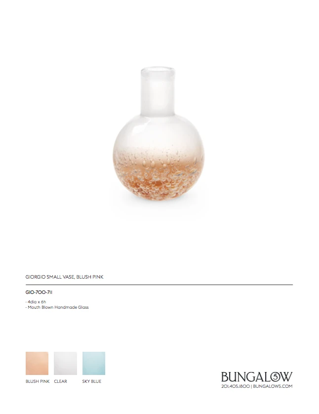 Bungalow 5 New Arrivals Giorgio Vase Blush Pink 8 Bungalow 5 New Arrivals Giorgio Vase Blush Pink