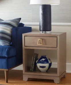 Bungalow 5 Stanford 1 Drawer Side Table Taupe Gray