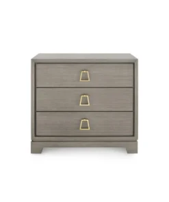 Bungalow 5 Stanford 3 Drawer Side Table Taupe Gray