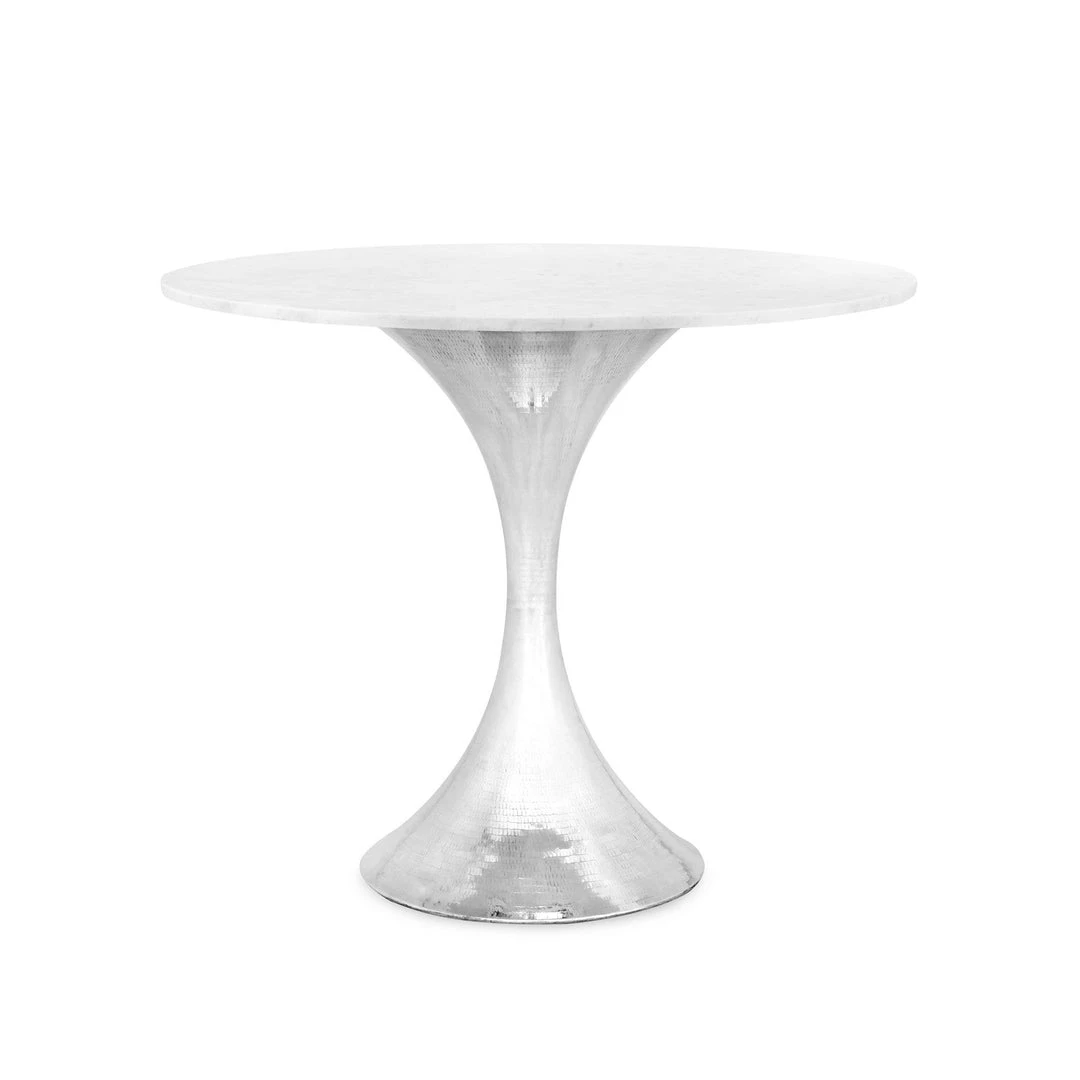 Bungalow 5 New Arrivals Stockholm Center Round Table Nickel With White Marble Top 1 Bungalow 5 New Arrivals Stockholm Center Round Table Nickel With White Marble Top