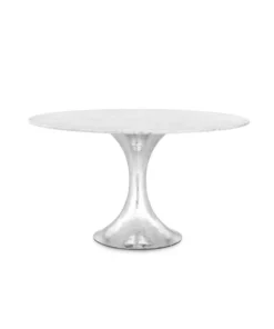Bungalow 5 New Arrivals Stockholm Round Dining Table Nickel And White Marble