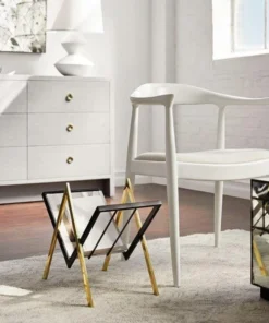 Bungalow 5 Sutton Magazine Stand Brass New Arrivals