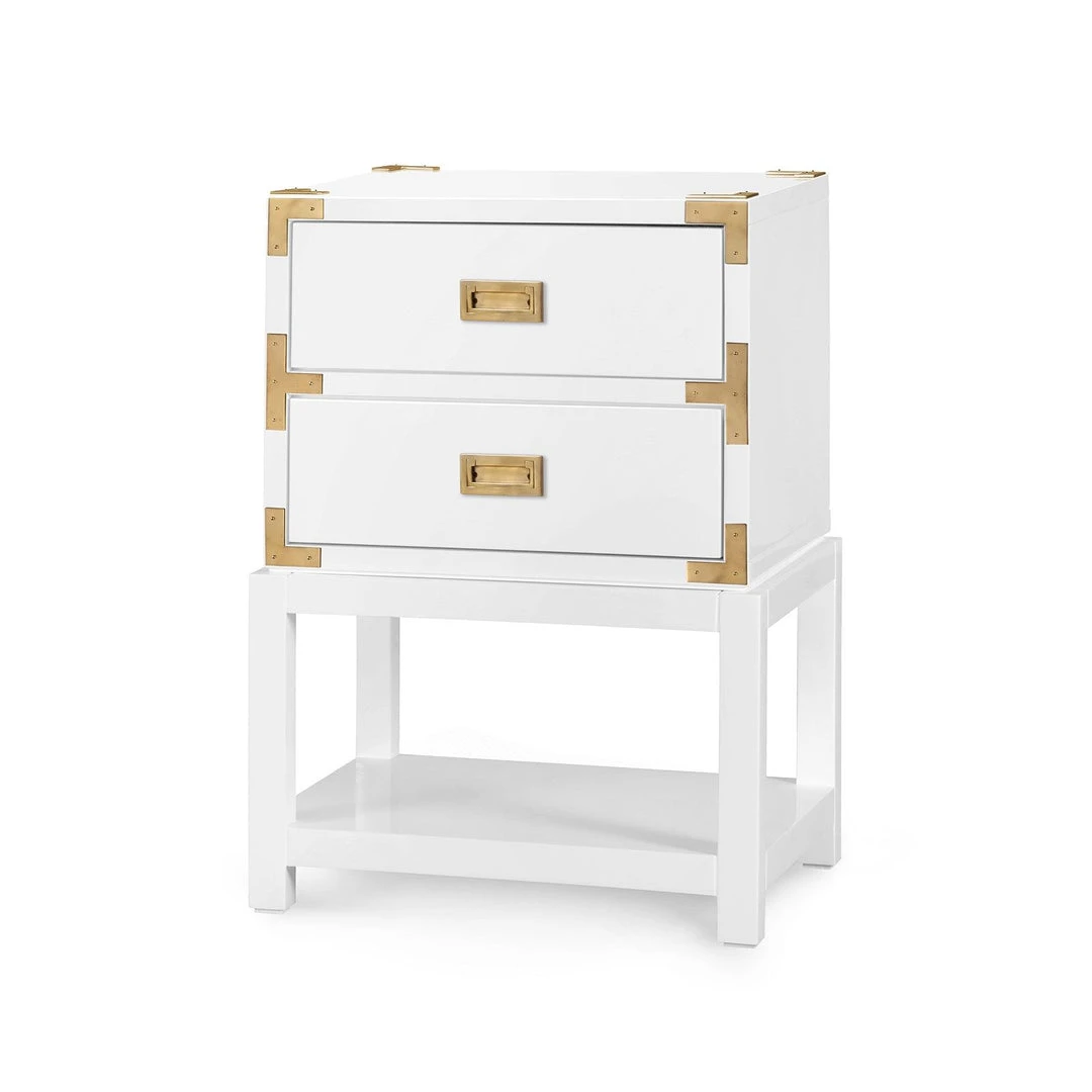 Bungalow 5 Tansu Two Drawer Side Table White 1 Bungalow 5 Tansu Two Drawer Side Table White