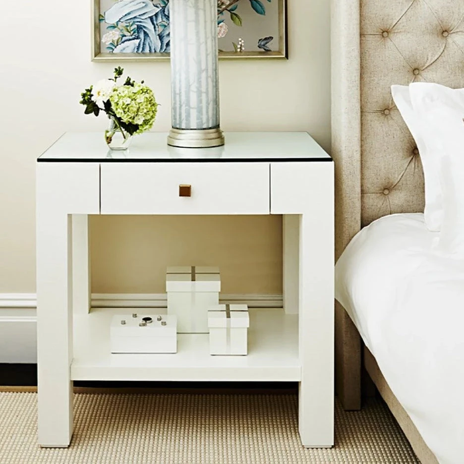Bungalow 5 New Arrivals Valentina 1 Drawer Side Table White 2 Bungalow 5 New Arrivals Valentina 1 Drawer Side Table White