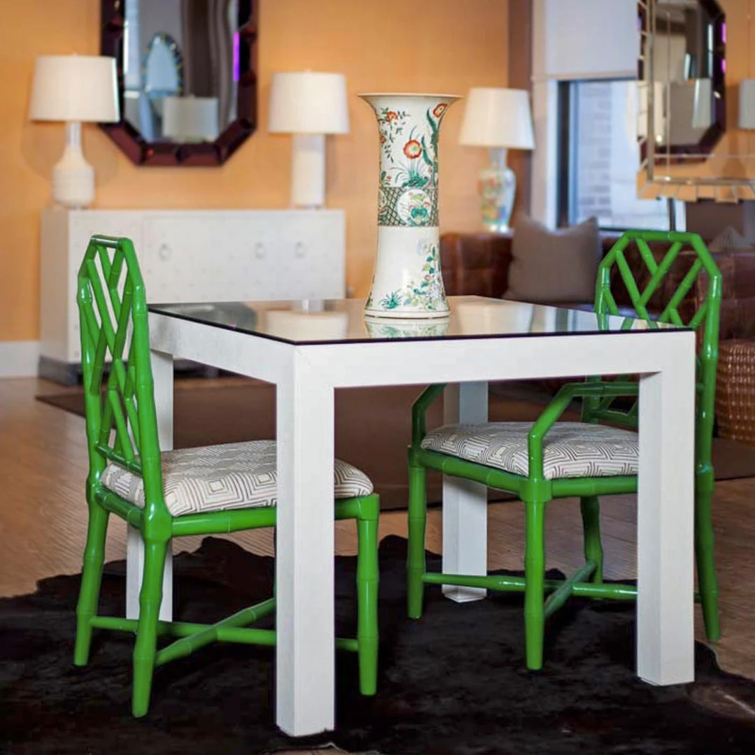 Bungalow 5 New Arrivals Valentina Grasscloth Game Table White 5 Bungalow 5 New Arrivals Valentina Grasscloth Game Table White