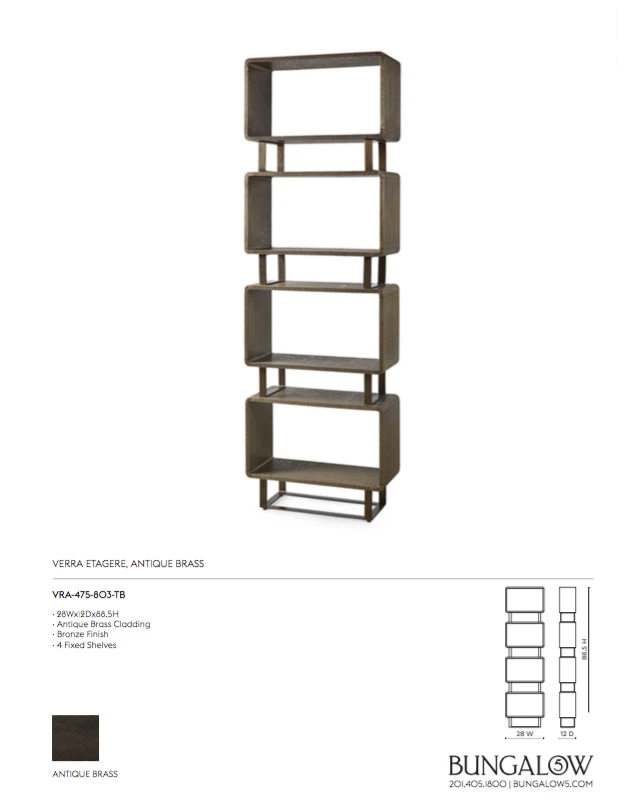 Bungalow 5 Verra Etagere Antique Brass New Arrivals 8 Bungalow 5 Verra Etagere Antique Brass New Arrivals