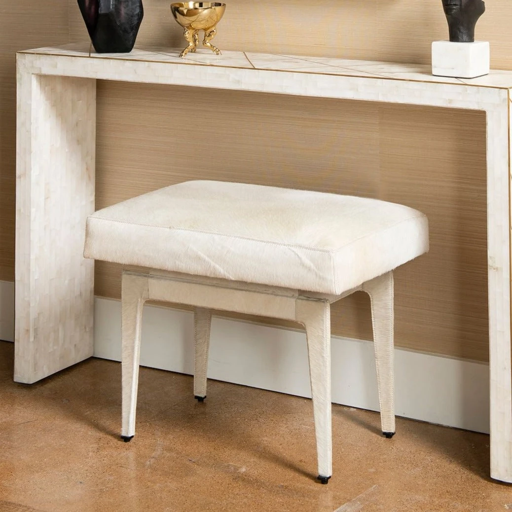 Bungalow 5 New Arrivals Winston Stool White Hide 2 Bungalow 5 New Arrivals Winston Stool White Hide