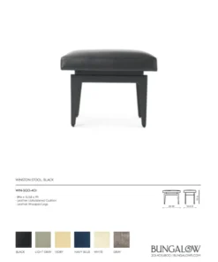 Bungalow 5 Winston Stool Black Leather