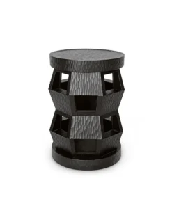 Bungalow 5 Zanzibar Side Table And Stool Black