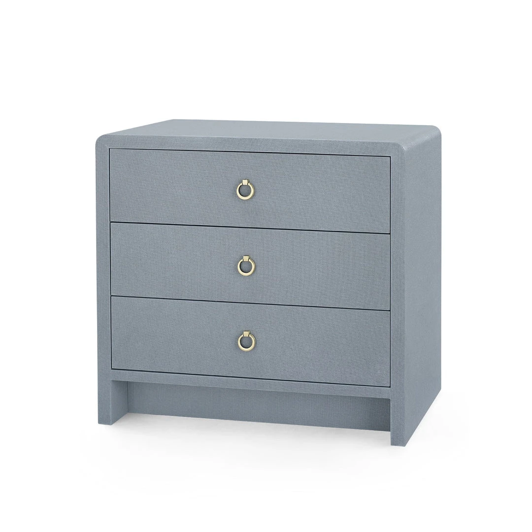 Bungalow 5 Bryant Linen 3 Drawer Side Table Gray New Arrivals 1 Bungalow 5 Bryant Linen 3 Drawer Side Table Gray New Arrivals
