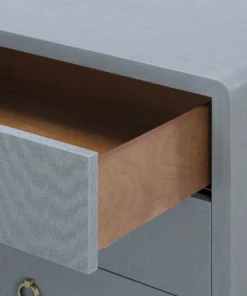 Bungalow 5 Bryant Linen 3 Drawer Side Table Gray New Arrivals 22 Bungalow 5 Bryant Linen 3 Drawer Side Table Gray New Arrivals