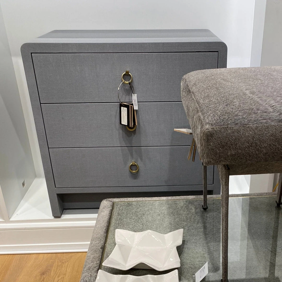 Bungalow 5 Bryant Linen 3 Drawer Side Table Gray New Arrivals 4 Bungalow 5 Bryant Linen 3 Drawer Side Table Gray New Arrivals