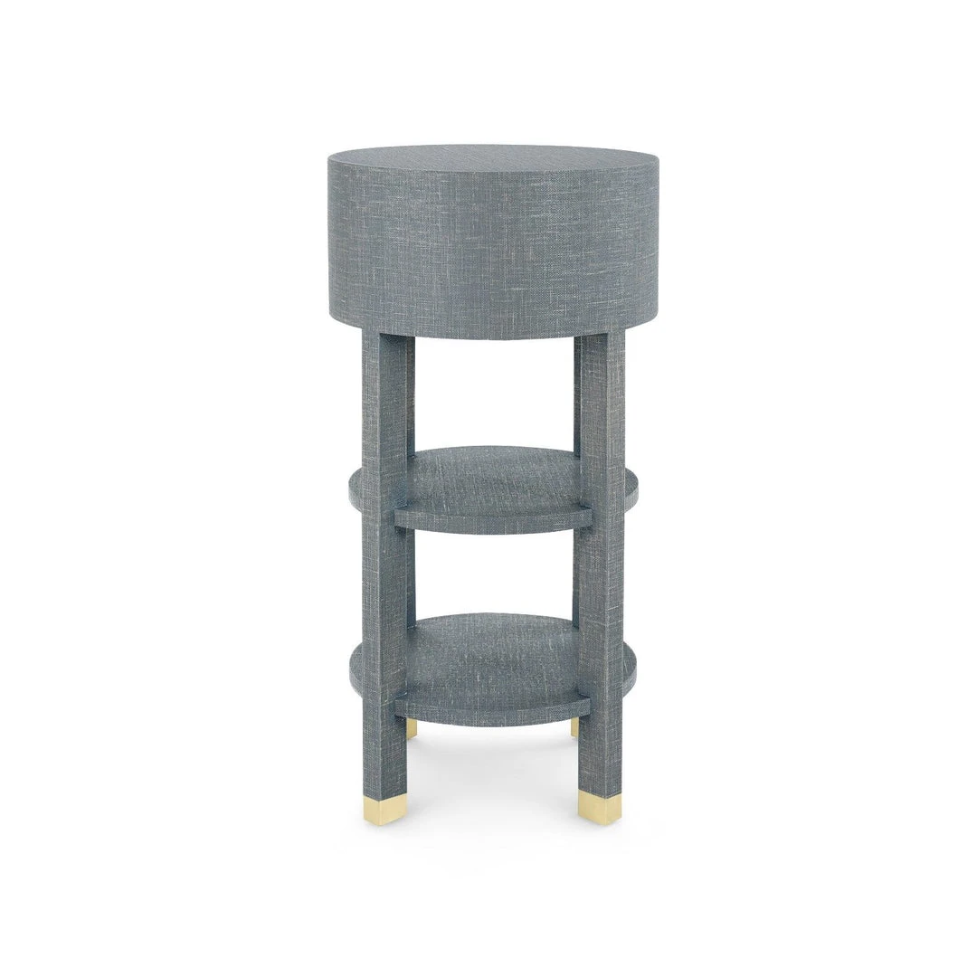 Bungalow 5 New Arrivals Claudette One Drawer Round Side Table Gray 7 Bungalow 5 New Arrivals Claudette One Drawer Round Side Table Gray