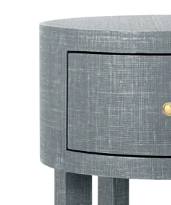 Bungalow 5 New Arrivals Claudette One Drawer Round Side Table Gray 16 Bungalow 5 New Arrivals Claudette One Drawer Round Side Table Gray