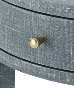 Bungalow 5 New Arrivals Claudette One Drawer Round Side Table Gray 18 Bungalow 5 New Arrivals Claudette One Drawer Round Side Table Gray