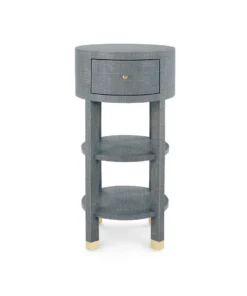 Bungalow 5 New Arrivals Claudette One Drawer Round Side Table Gray 15 Bungalow 5 New Arrivals Claudette One Drawer Round Side Table Gray