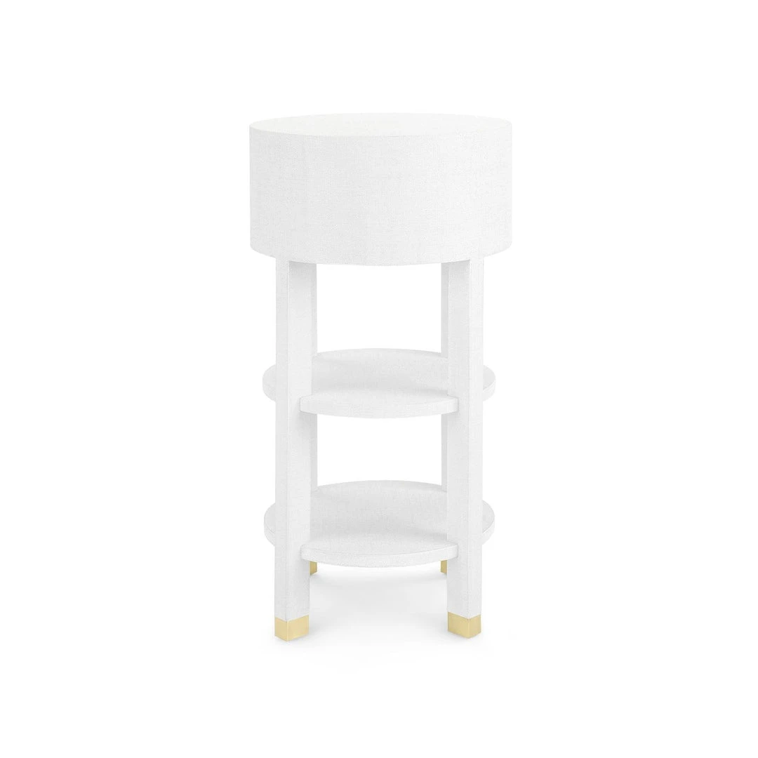 Bungalow 5 Claudette One Drawer Round Side Table White New Arrivals 7 Bungalow 5 Claudette One Drawer Round Side Table White New Arrivals