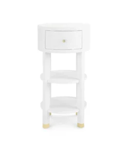 Bungalow 5 Claudette One Drawer Round Side Table White New Arrivals 11 Bungalow 5 Claudette One Drawer Round Side Table White New Arrivals