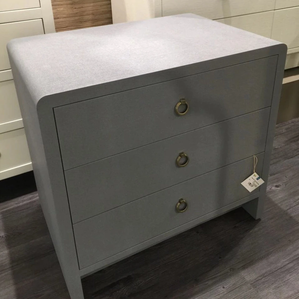 Bungalow 5 Bryant Linen 3 Drawer Side Table Gray New Arrivals 3 Bungalow 5 Bryant Linen 3 Drawer Side Table Gray New Arrivals