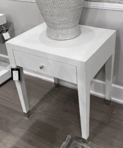 Bungalow 5 Claudette 1 Drawer Side Table White