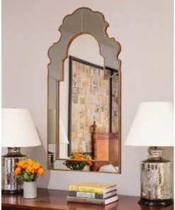 Mirror Home Distressed Gold Leaf And Grey Mirror New Arrivals